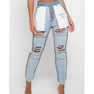 Inside out ripped jeans‼️